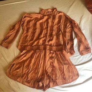 Victoria Secret 2 Piece Pajama Set Bottoms Large Top XL